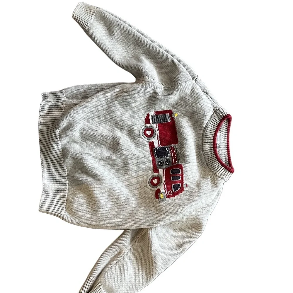 Y2K Toddler fire truck sweater